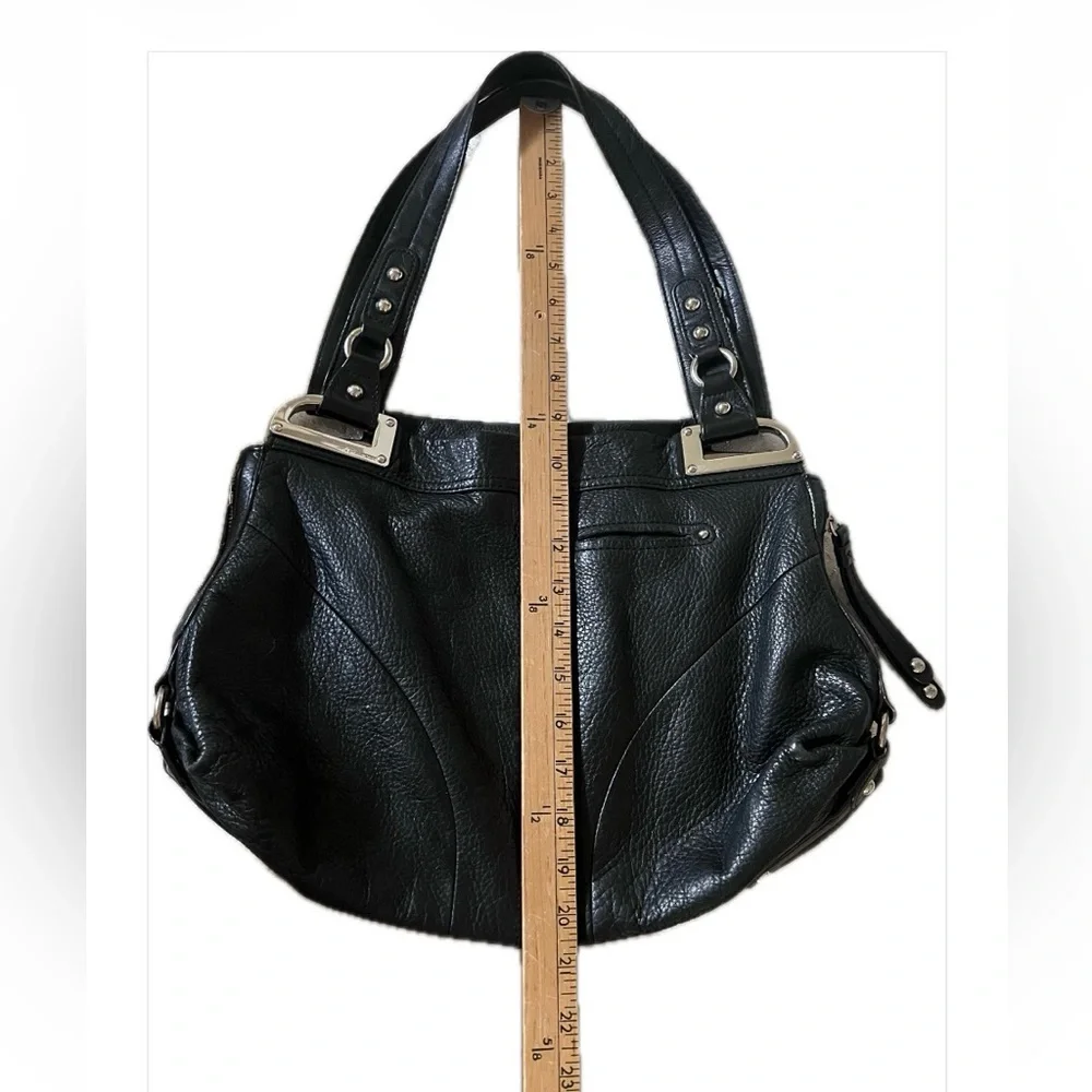 B.MAKOWSKY 100% Luxury Leather Black with Silver Hardware Animal Print Interior